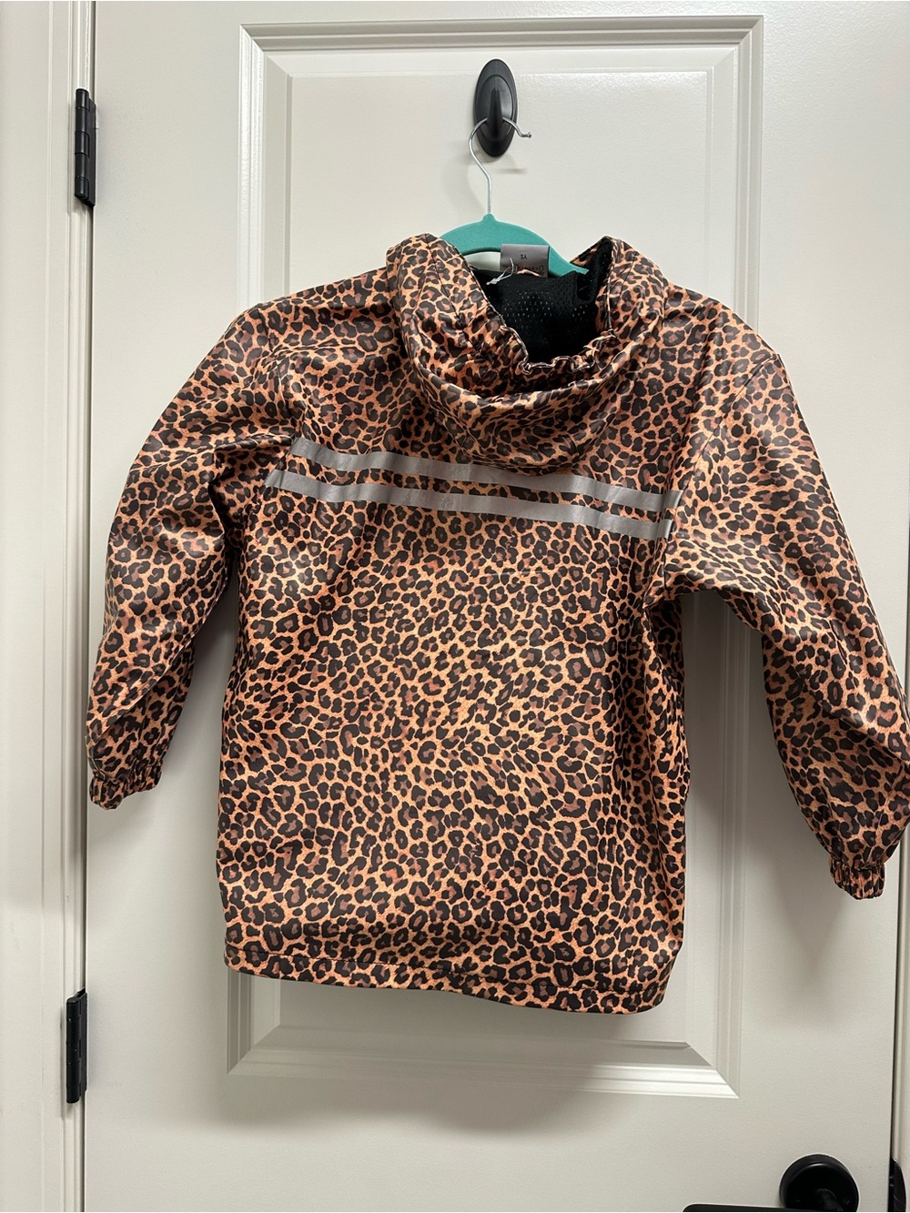 Kids Leopard Print Hooded Raincoat - Cheetah Print - Picture 4 of 5